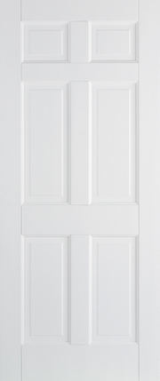White door with a grid pattern on a white background