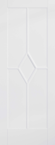 White primed door with geometric pattern