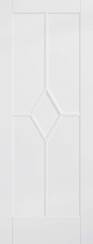 White primed door with geometric pattern