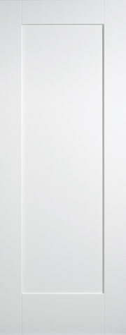 White door with a minimalist design on a white background