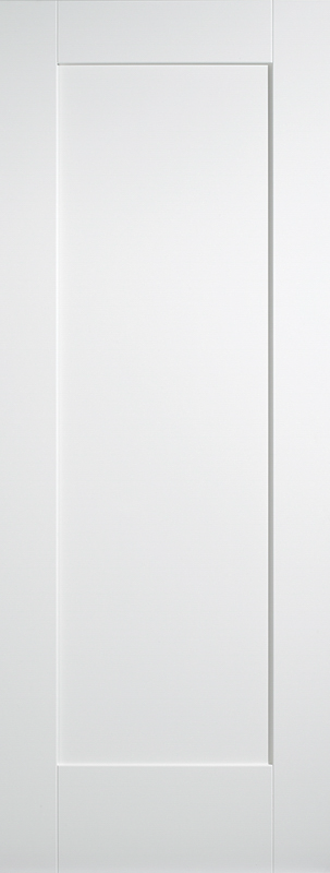 White door with a minimalist design on a white background