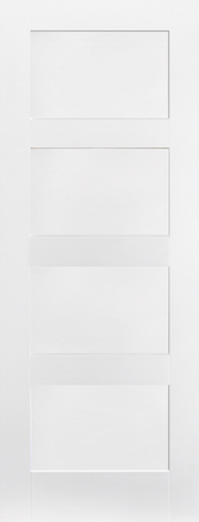 White door with a minimalist design on a white background