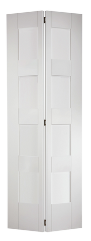 WHITE SHAKER GLAZED 4L BIFOLD PRIMED INTERNAL DOOR