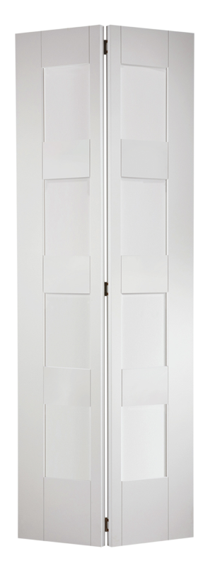 WHITE SHAKER GLAZED 4L BIFOLD PRIMED INTERNAL DOOR
