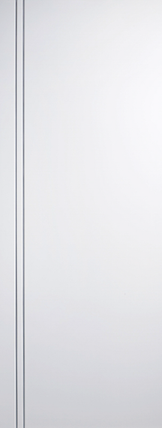 White door with a vertical line on a white background