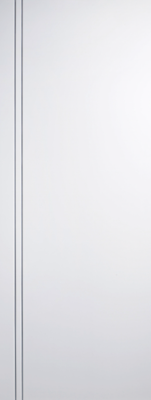 White door with a vertical line on a white background