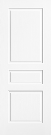 White door with a minimalist design on a white background