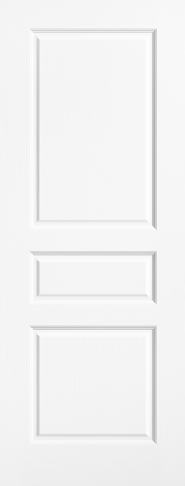White door with a minimalist design on a white background
