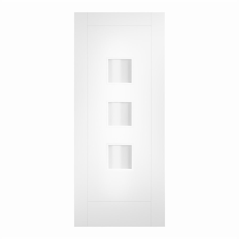 TRICOYA DOUBLE GLAZED TURIN WITH OBSCURE GLASS WHITE PRIMED EXTERNAL DOOR