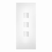 TRICOYA DOUBLE GLAZED TURIN WITH OBSCURE GLASS WHITE PRIMED EXTERNAL DOOR