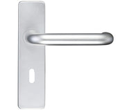 ZOO HARDWARE ARCHITECTURAL RETURN TO DOOR LEVER ON BACKPLATE, SATIN ALUMINIUM - ZAA011SA (SOLD IN PAIRS)