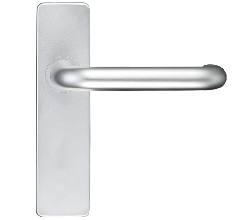 ZOO HARDWARE ARCHITECTURAL RETURN TO DOOR LEVER ON BACKPLATE, SATIN ALUMINIUM - ZAA011SA (SOLD IN PAIRS)