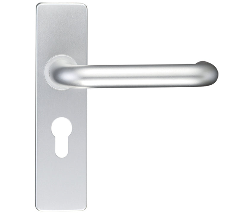 ZOO HARDWARE ARCHITECTURAL RETURN TO DOOR LEVER ON BACKPLATE, SATIN ALUMINIUM - ZAA011SA (SOLD IN PAIRS)