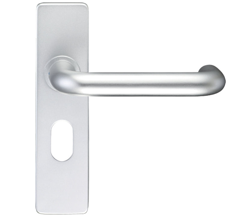 ZOO HARDWARE ARCHITECTURAL RETURN TO DOOR LEVER ON BACKPLATE, SATIN ALUMINIUM - ZAA011SA (SOLD IN PAIRS)