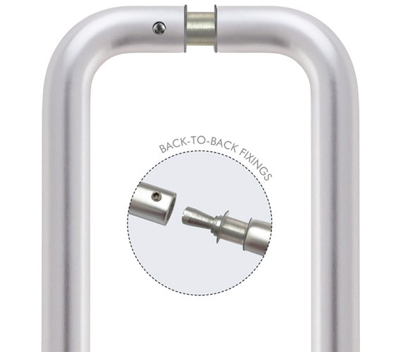 ZOO HARDWARE ARCHITECTURAL ALUMINIUM BACK TO BACK PULL HANDLES, SATIN ALUMINIUM