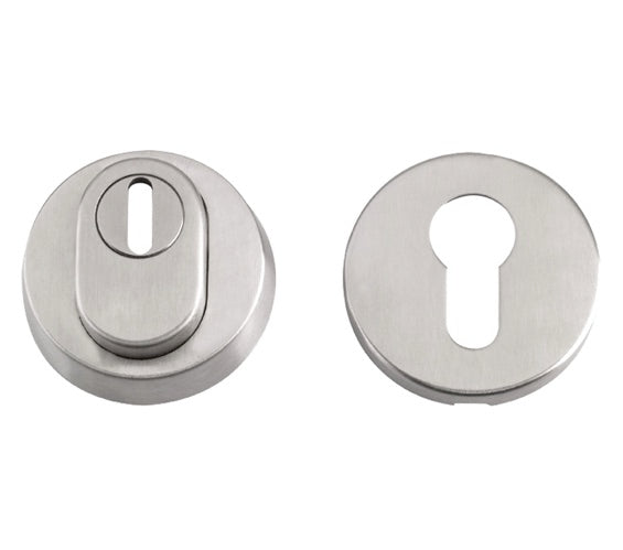 Zoo Hardware ZAS Euro Profile Security Escutcheon (52mm Diameter), Satin Stainless Steel - ZAS008SS