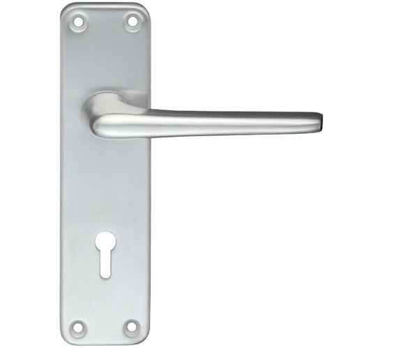 ZOO HARDWARE CONTRACT LEVER ON BACKPLATE, SATIN ALUMINIUM - (SOLD IN PAIRS)