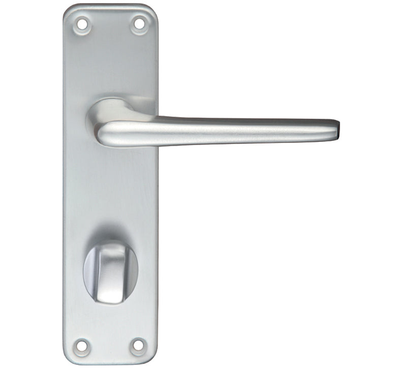 ZOO HARDWARE CONTRACT LEVER ON BACKPLATE, SATIN ALUMINIUM - (SOLD IN PAIRS)