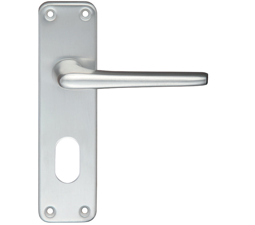 ZOO HARDWARE CONTRACT LEVER ON BACKPLATE, SATIN ALUMINIUM - (SOLD IN PAIRS)