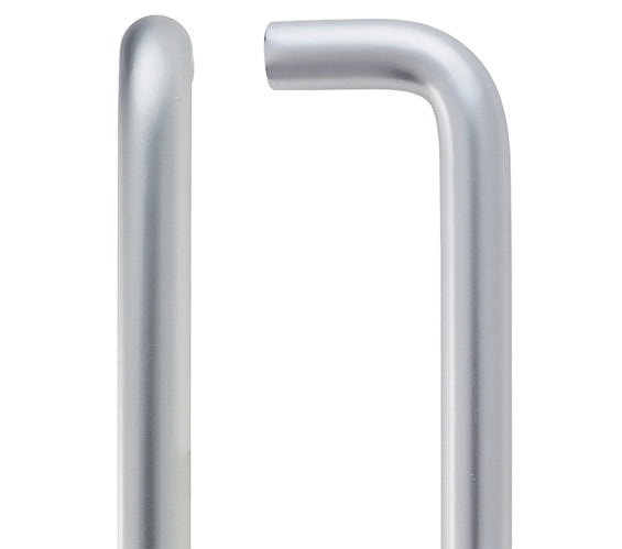 ZOO HARDWARE CONTRACT ALUMINIUM D PULL HANDLE (19MM BAR DIAMETER), SATIN ALUMINIUM - ZCAD225BSA