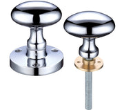ZOO HARDWARE CONTRACT OVAL RIM DOOR KNOBS POLISHED CHROME - ZCB34RCP (SOLD IN PAIRS)