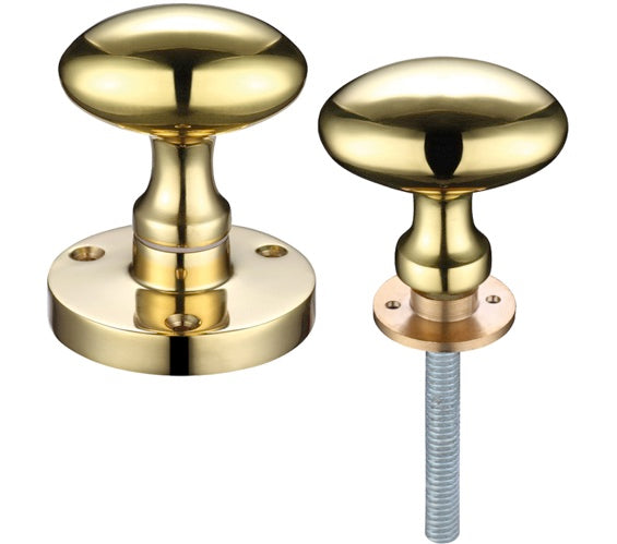 ZOO HARDWARE CONTRACT OVAL RIM DOOR KNOBS POLISHED BRASS - ZCB34R (SOLD IN PAIRS)