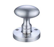 ZOO HARDWARE CONTRACT OVAL MORTICE DOOR KNOBS SATIN CHROME - ZCB34SC (SOLD IN PAIRS)