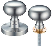 ZOO HARDWARE CONTRACT MUSHROOM RIM DOOR KNOBS SATIN CHROME- ZCB35RSC (SOLD IN PAIRS)