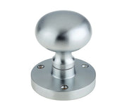 ZOO HARDWARE CONTRACT MUSHROOM MORTICE DOOR KNOBS SATIN CHROME - ZCB35SC (SOLD IN PAIRS)