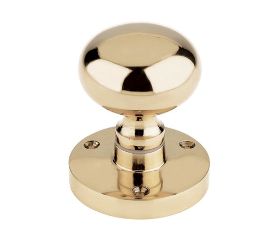 ZOO HARDWARE CONTRACT MUSHROOM MORTICE DOOR KNOBS POLISHED BRASS – ZCB35 (PAIR)