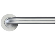 ZOO HARDWARE ZCS ARCHITECTURAL RADIUS LEVER ON ROUND ROSE SATIN STAINLESS STEEL - ZCS020SS (SOLD IN PAIRS)
