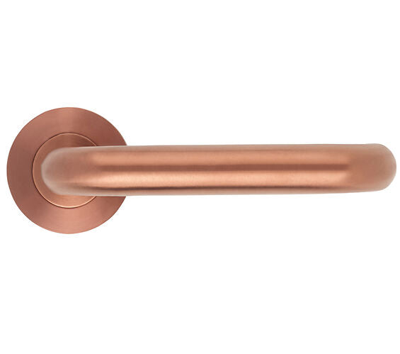 ZOO HARDWARE ZCS ARCHITECTURAL RTD LEVER ON ROUND ROSE  PVD SATIN BRONZE - ZCS030LL‑PVDBZ (SOLD IN PAIRS)