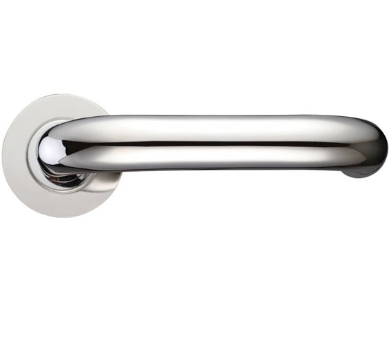 ZOO HARDWARE ZCS ARCHITECTURAL RTD LEVER ON ROUND ROSE POLISHED STAINLESS STEEL – ZCS080PS (SOLD IN PAIRS)