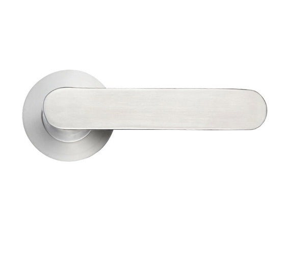 ZOO HARDWARE ZCS ARCHITECTURAL ATLAS LEVER ON ROUND ROSE SATIN STAINLESS STEEL – ZCS090SS (SOLD IN PAIRS)