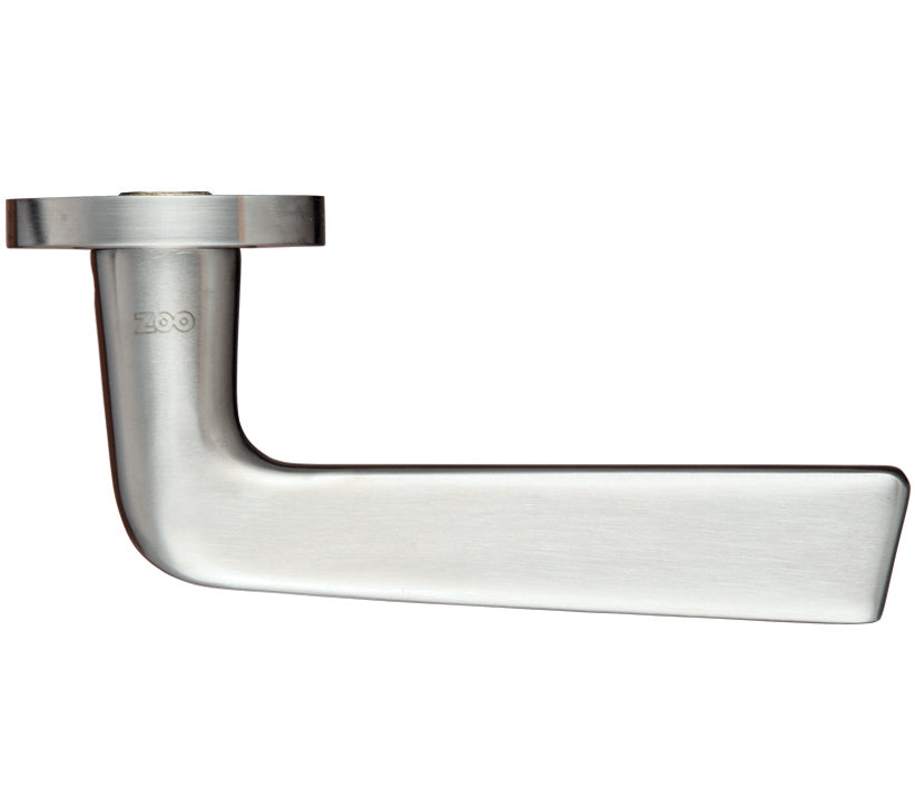 ZOO HARDWARE ZCS ARCHITECTURAL ATLAS LEVER ON ROUND ROSE SATIN STAINLESS STEEL – ZCS160SS (SOLD IN PAIRS)