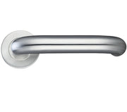 ZOO HARDWARE ZCS2 CONTRACT RTD LEVER ON ROUND ROSE SATIN STAINLESS STEEL - ZCS2080SS (SOLD IN PAIRS)