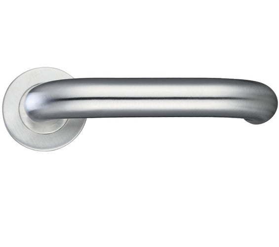 ZOO HARDWARE ZCS2 CONTRACT RTD LEVER ON ROUND ROSE SATIN STAINLESS STEEL - ZCS2080SS (SOLD IN PAIRS)
