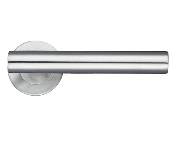 ZOO HARDWARE ZCS2 CONTRACT T‑BAR LEVER ON ROUND ROSE SATIN STAINLESS STEEL - ZCS2130SS (SOLD IN PAIRS)