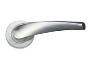 ZOO HARDWARE ZCS2 CONTRACT CURVED LEVER ON ROUND ROSE SATIN STAINLESS STEEL - ZCS2140SS (SOLD IN PAIRS)