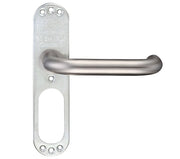 ZOO HARDWARE ZCS ARCHITECTURAL 19MM RTD LEVER ON SHORT INNER BACKPLATE SATIN STAINLESS STEEL - ZCSIP19SP (SOLD IN PAIRS)