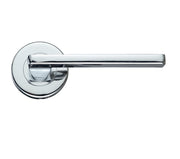 ZOO HARDWARE STANZA LEON CONTRACT LEVER ON ROUND ROSE POLISHED CHROME - ZCZ010CP (SOLD IN PAIRS)