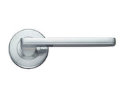 ZOO HARDWARE STANZA LEON CONTRACT LEVER ON ROUND ROSE SATIN CHROME - ZCZ010SC  (SOLD IN PAIRS)