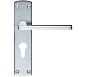 ZOO HARDWARE STANZA LEON CONTRACT DOOR HANDLES ON BACKPLATE SATIN CHROME – (SOLD IN PAIRS)