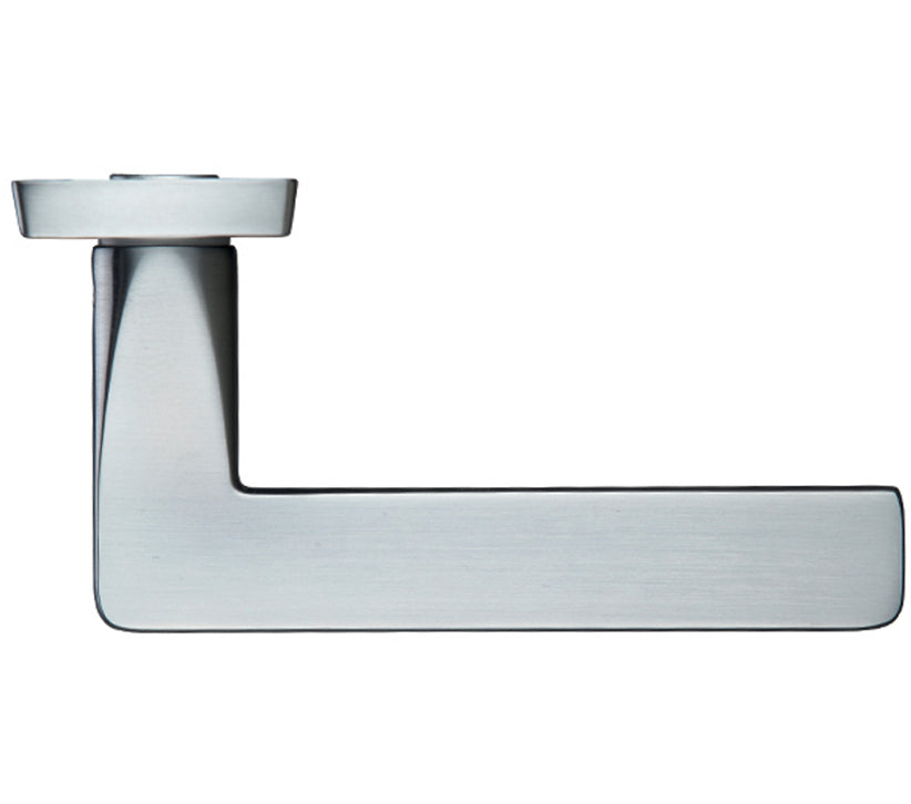 ZOO HARDWARE STANZA LEON CONTRACT DOOR HANDLES ON BACKPLATE SATIN CHROME – (SOLD IN PAIRS)