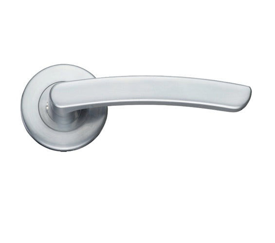 ZOO HARDWARE STANZA SANTIAGO CONTRACT LEVER ON ROUND ROSE  SATIN CHROME - ZCZ020SC (SOLD IN PAIRS)