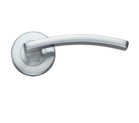ZOO HARDWARE STANZA TOLEDO CONTRACT LEVER ON ROUND ROSE SATIN CHROME - ZCZ030SC  (SOLD IN PAIRS)