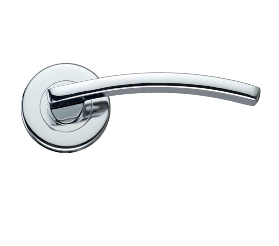 ZOO HARDWARE STANZA TOLEDO CONTRACT LEVER ON ROUND ROSE  POLISHED CHROME - ZCZ030CP  (SOLD IN PAIRS)