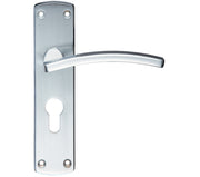 ZOO HARDWARE STANZA TOLEDO CONTRACT DOOR HANDLES ON BACKPLATE SATIN CHROME - (SOLD IN PAIRS)