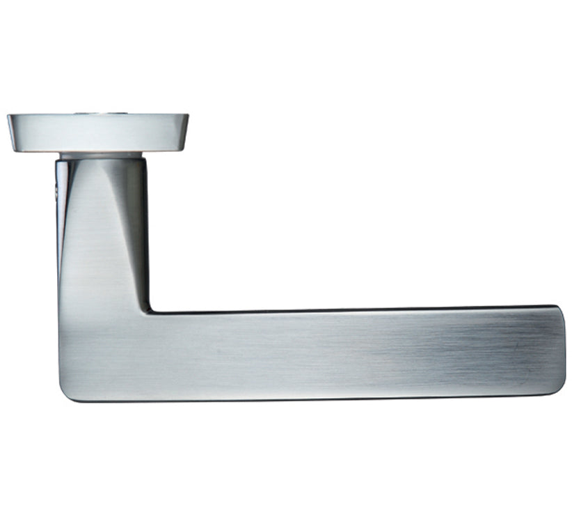 ZOO HARDWARE STANZA TOLEDO CONTRACT DOOR HANDLES ON BACKPLATE SATIN CHROME - (SOLD IN PAIRS)