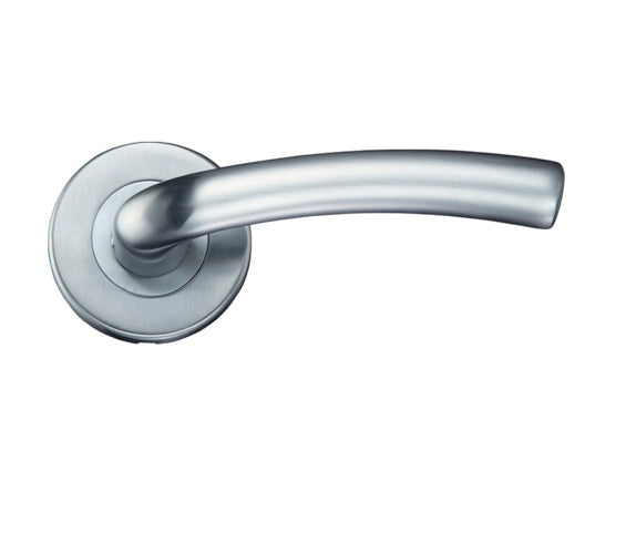 ZOO HARDWARE STANZA SEVILLE CONTRACT LEVER ON ROUND ROSE SATIN CHROME - ZCZ050SC (SOLD IN PAIRS)
